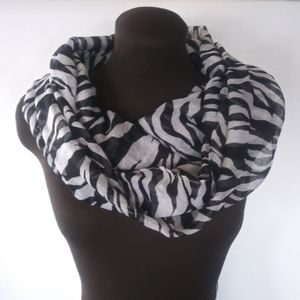 Zebra Print Black and White Scarf